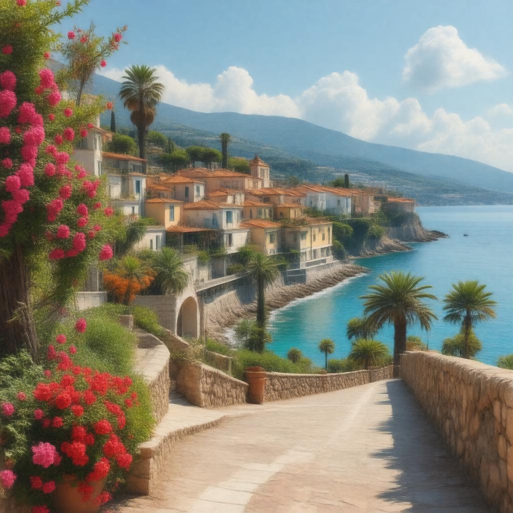 AI-created image of Menton, France