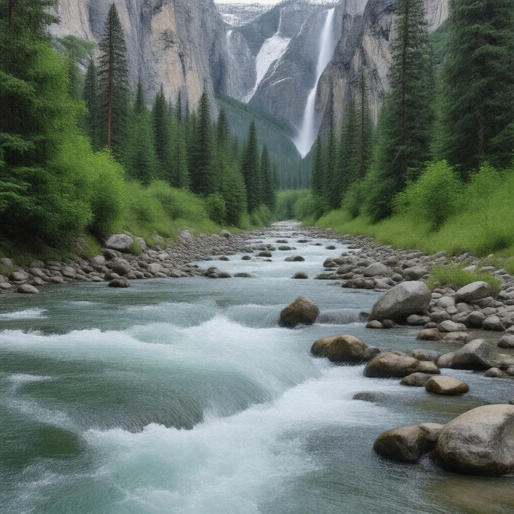 Click to view larger image AI-created image of Merced River