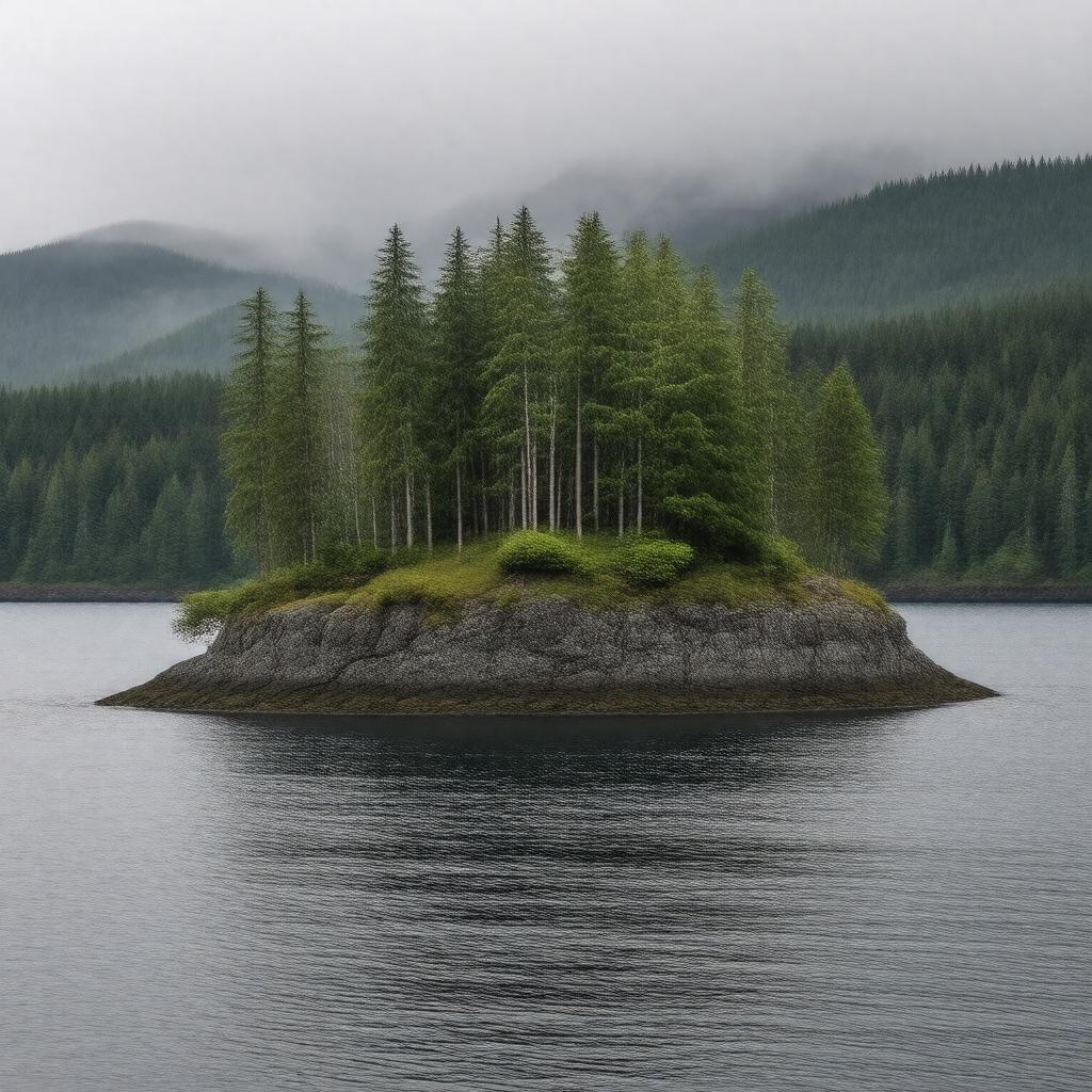 AI-created image of Merganser Island