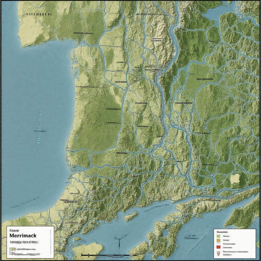 AI-created image of Merrimack River watershed