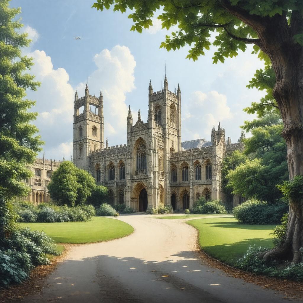 AI-created image of Merton College
