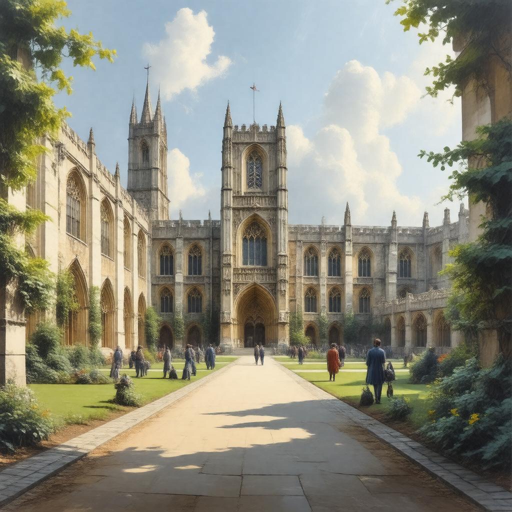 AI-created image of Merton College, Oxford
