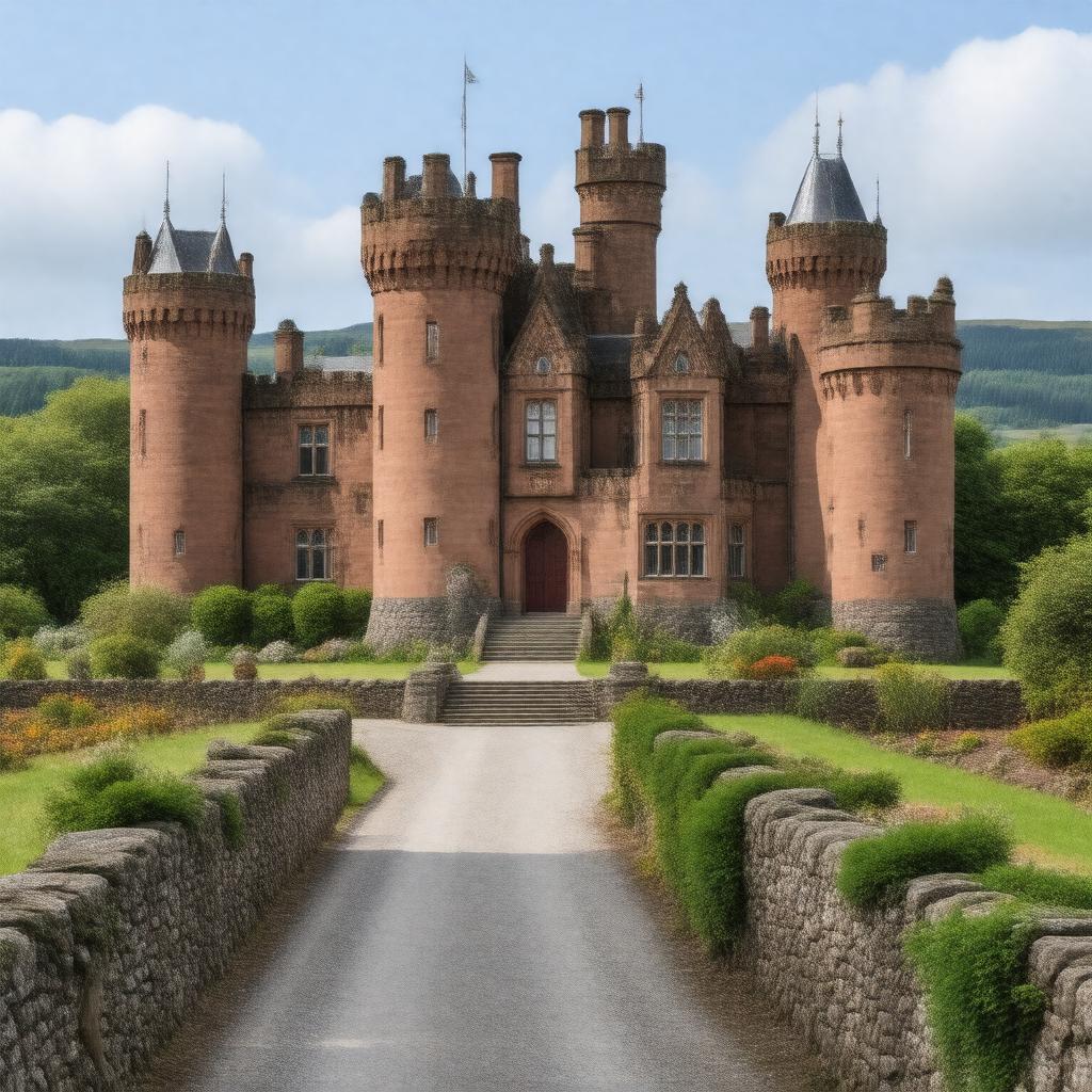 Click to view larger image AI-created image of Methven Castle