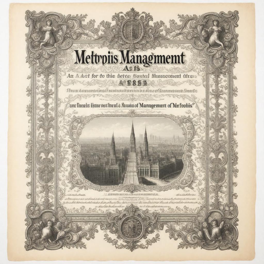 Click to view larger image AI-created image of Metropolis Management Act 1855