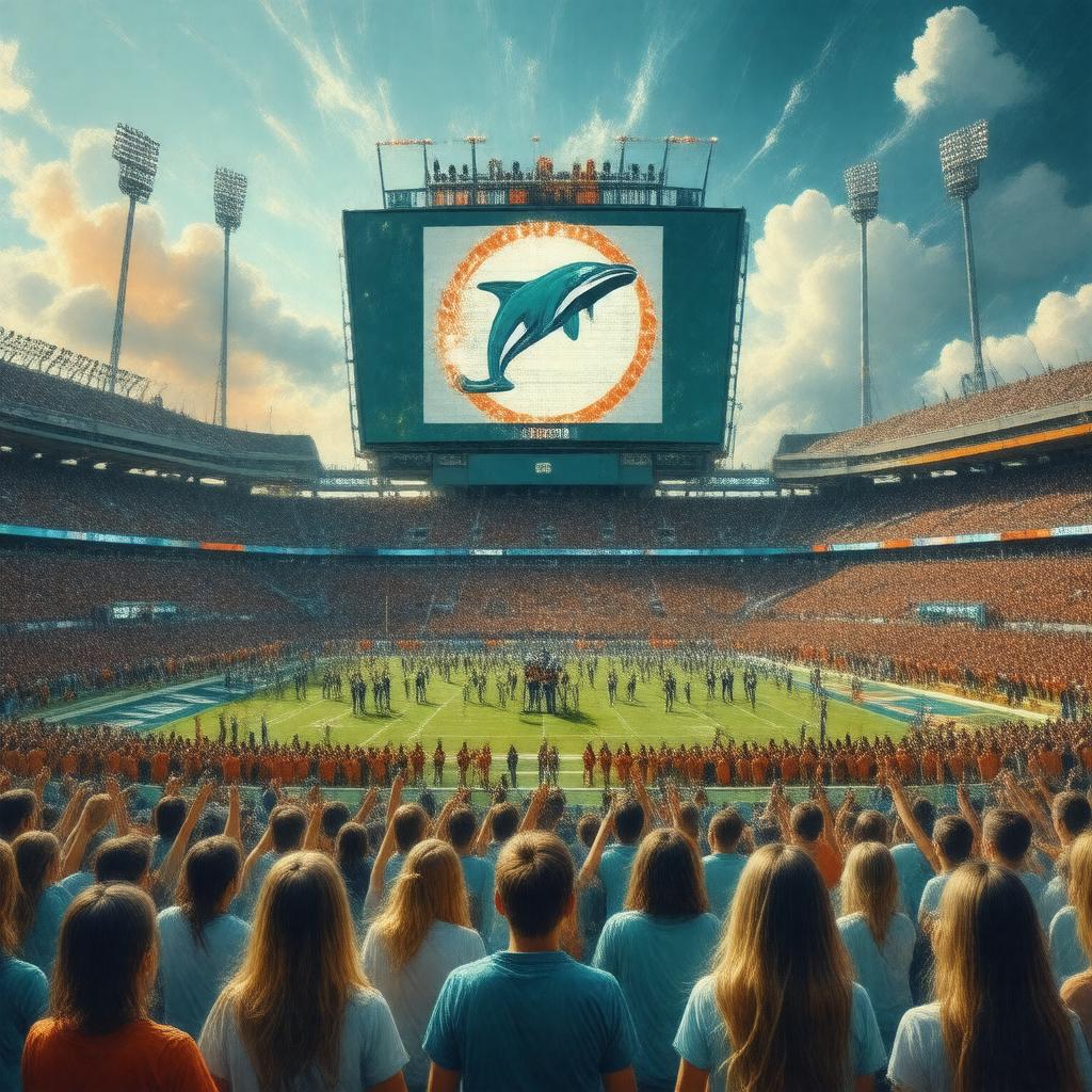 Click to view larger image AI-created image of Miami Dolphins Fight Song