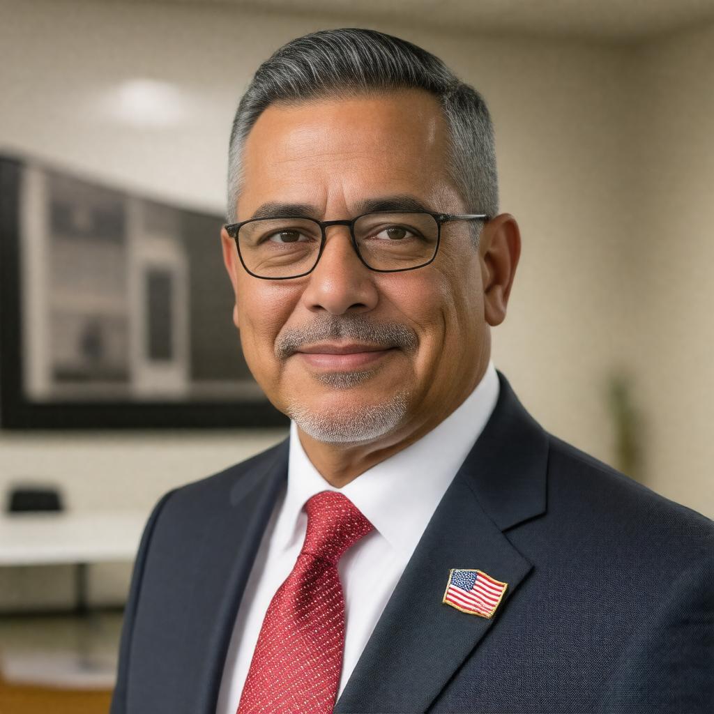 Click to view larger image AI-created image of Miguel Cardona