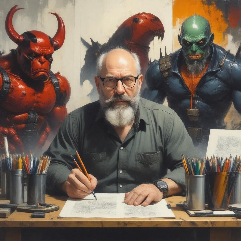 AI-created image of Mike Mignola