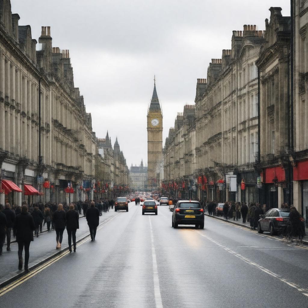 AI-created image of Mile End Road, London, E1 4NS, United Kingdom