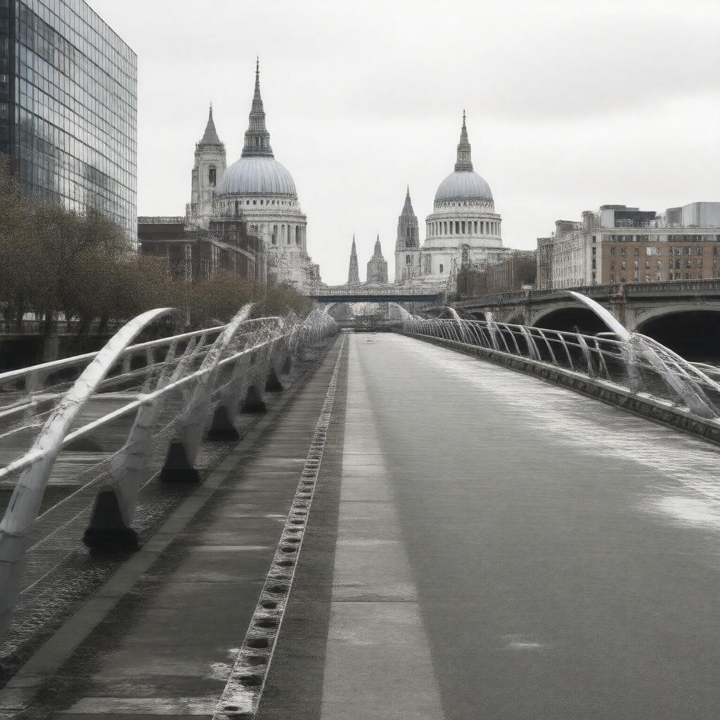 AI-created image of Millennium Bridge, London