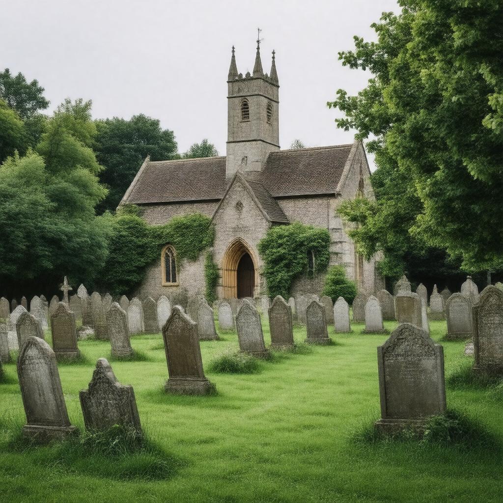 AI-created image of Minstead Churchyard