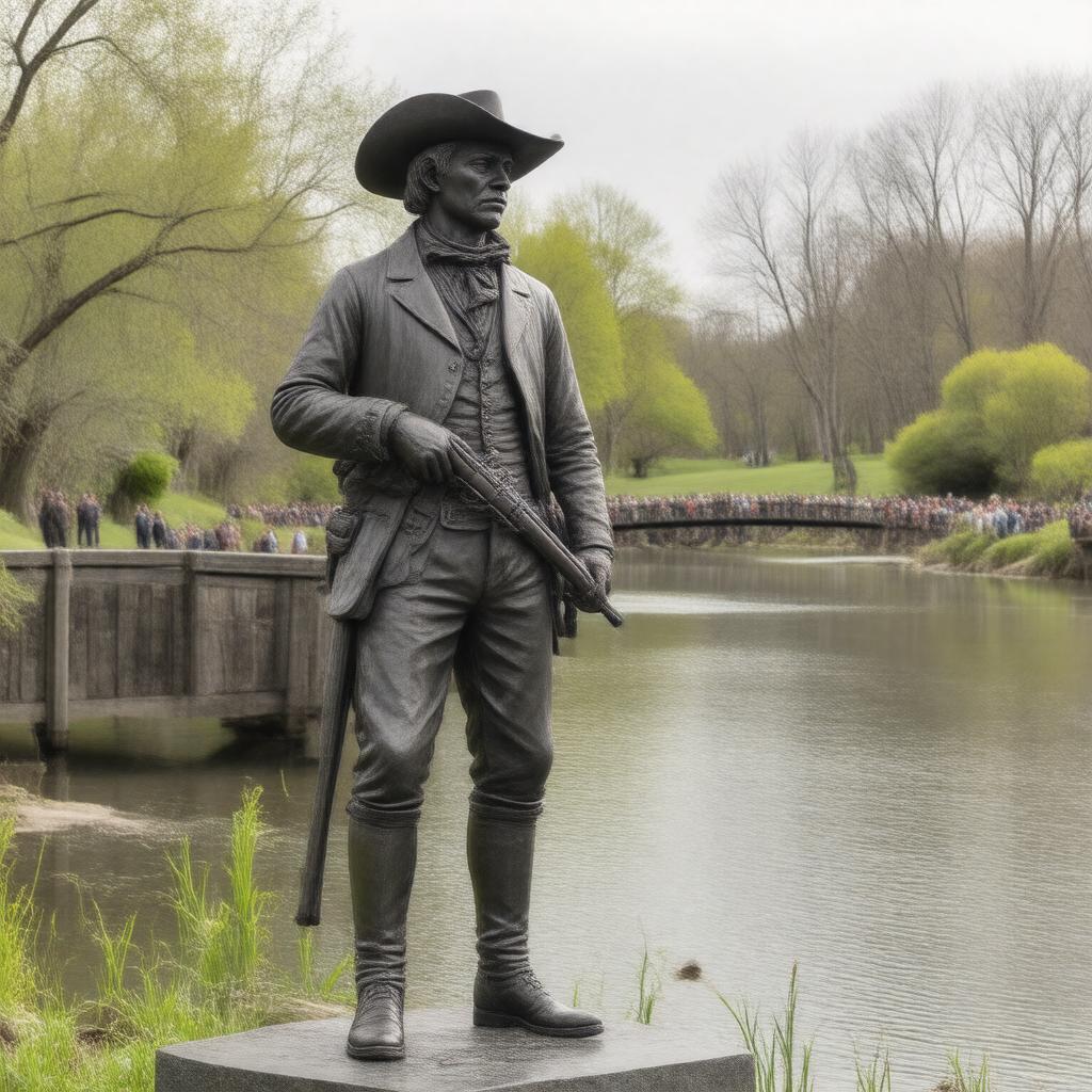 Click to view larger image AI-created image of Minuteman statue