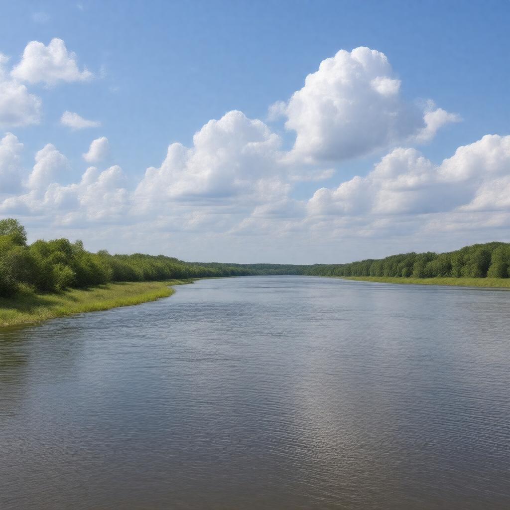 AI-created image of Mississippi River near Helena, Arkansas