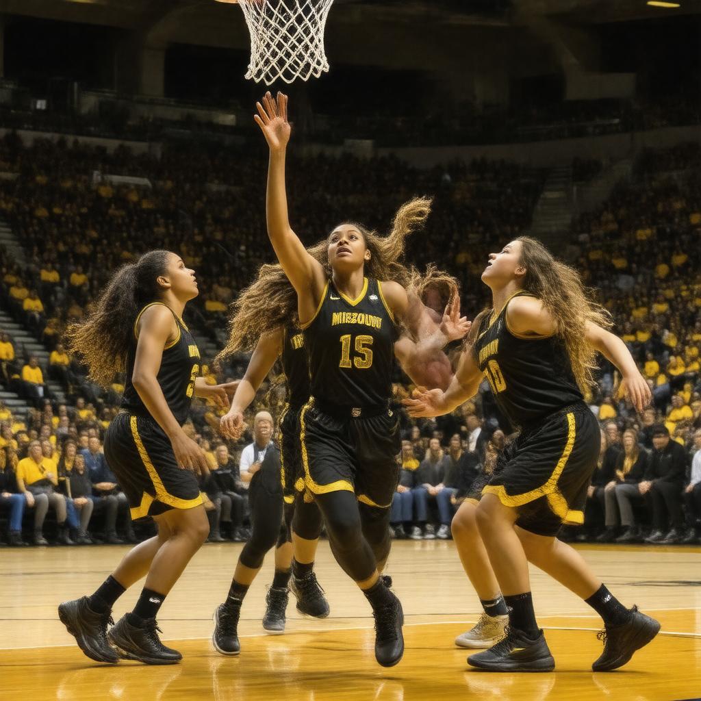 AI-created image of Missouri Tigers women's basketball