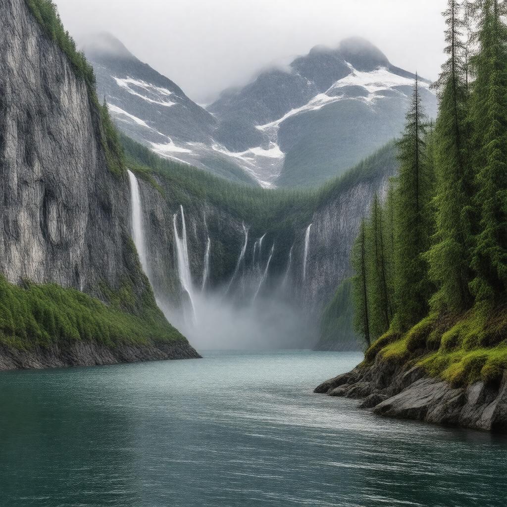 AI-created image of Misty Fjords National Monument