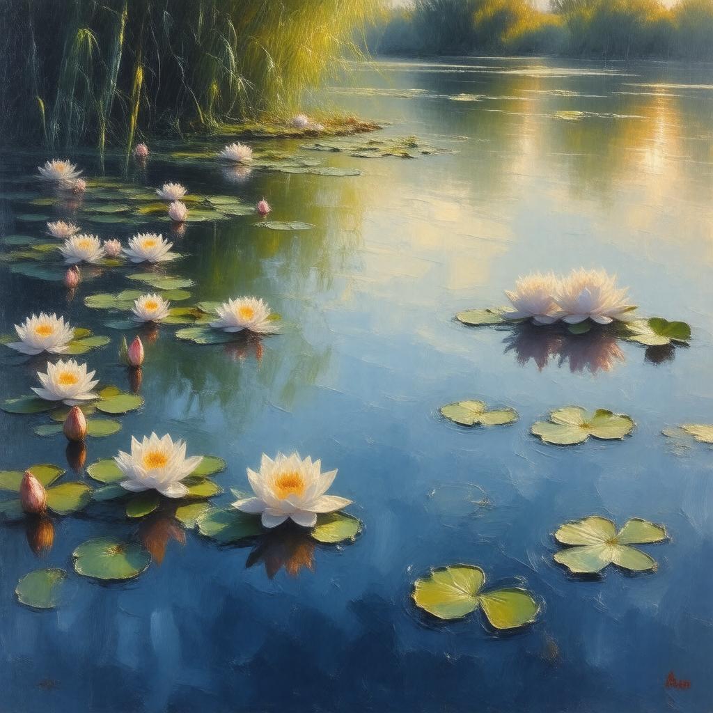 AI-created image of Monet's Water Lilies