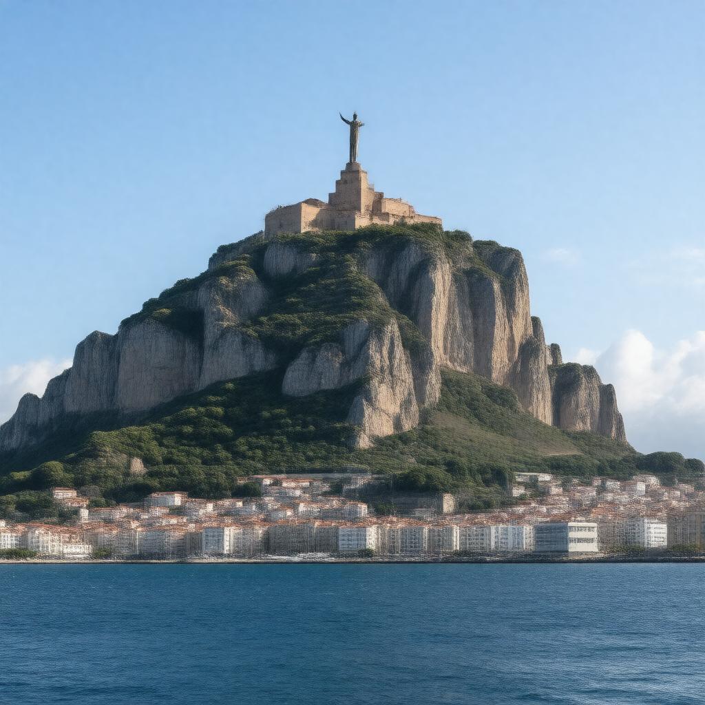 Click to view larger image AI-created image of Monte Urgull