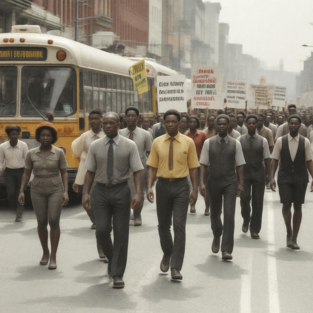 AI-created image of Montgomery bus boycott