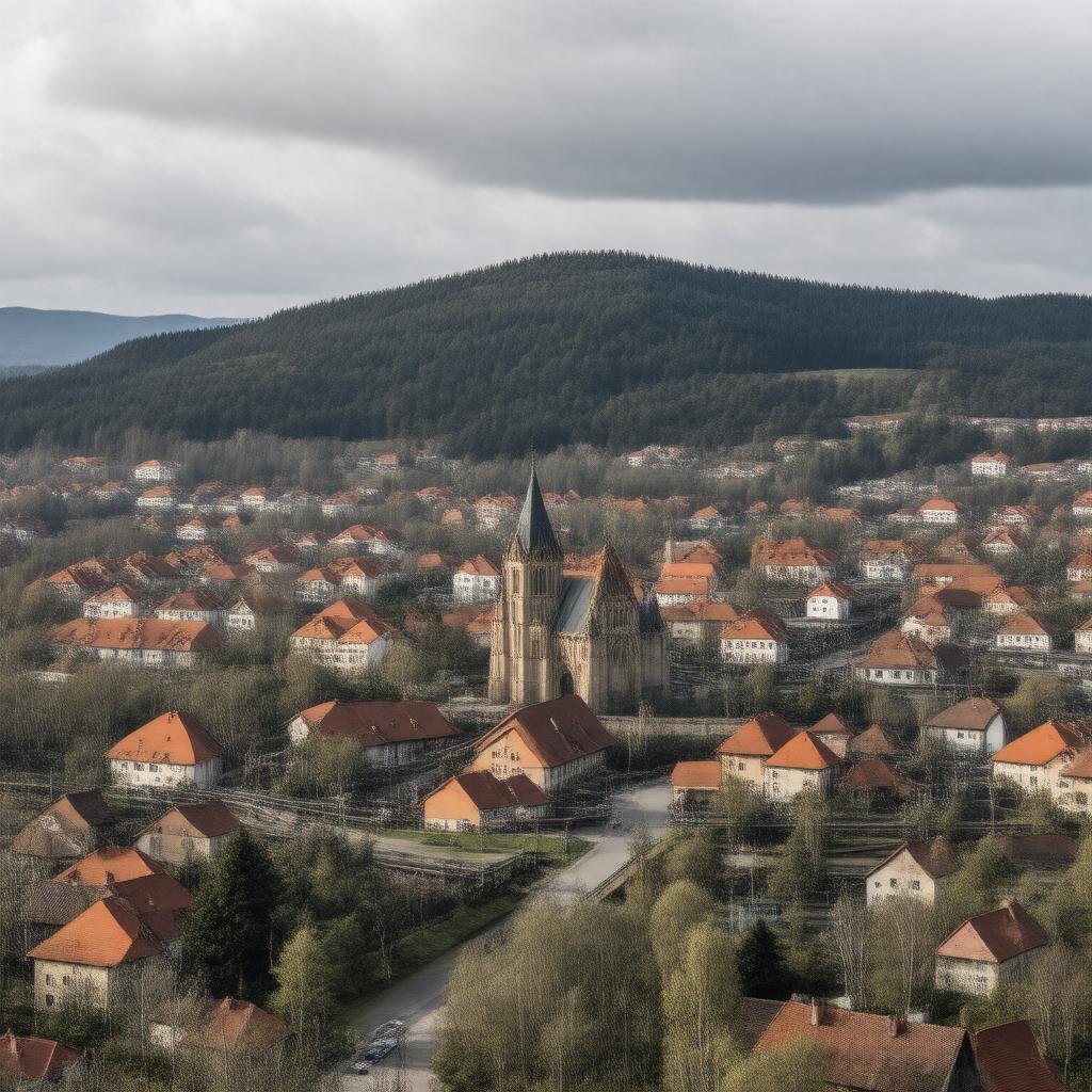 Click to view larger image AI-created image of Most, Czechoslovakia