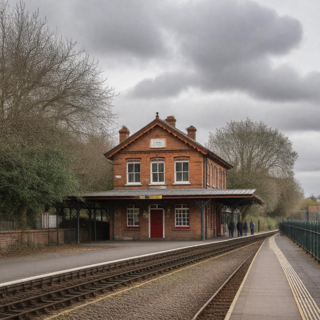 AI-created image of Motspur Park railway station
