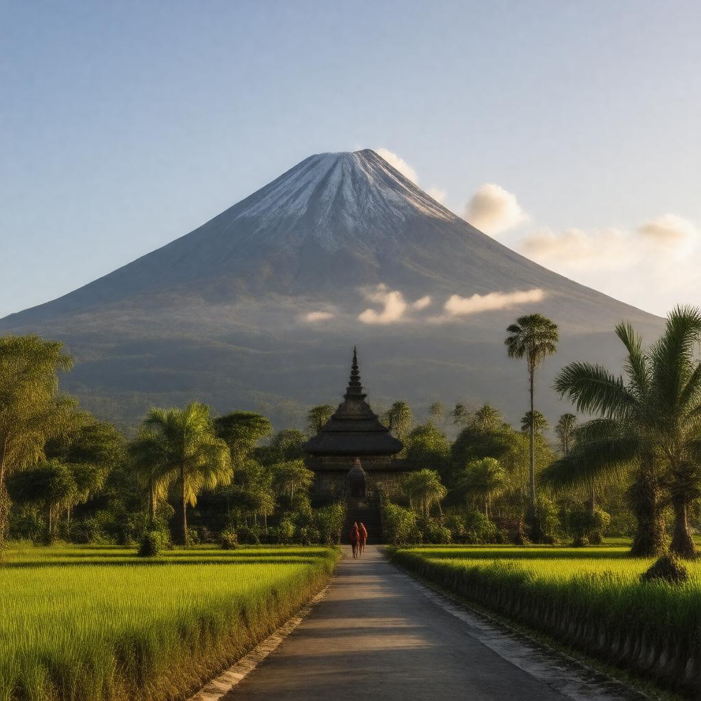 Click to view larger image AI-created image of Mount Agung