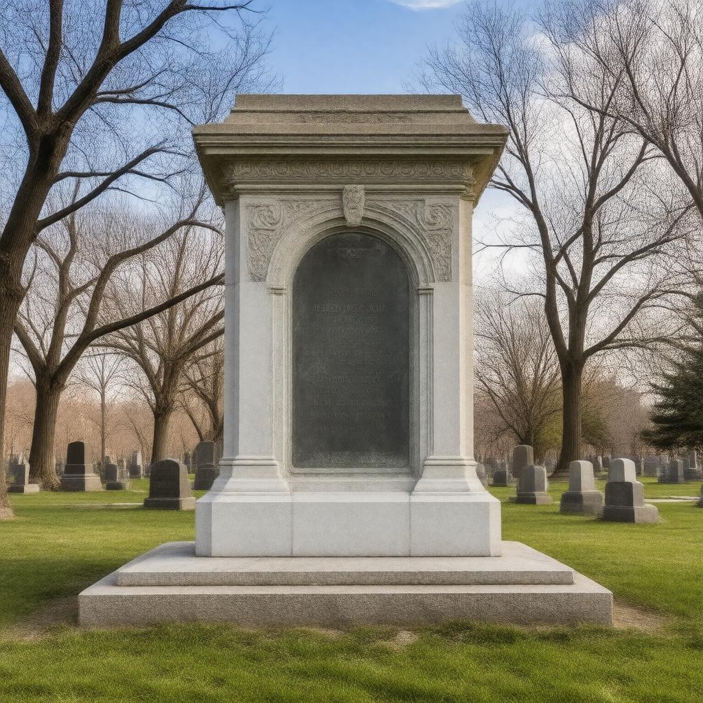 AI-created image of Mount Auburn Cemetery (cenotaph)