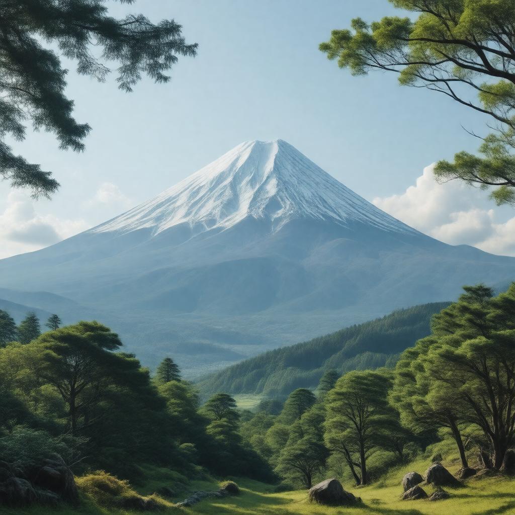 AI-created image of Mount Hakusan