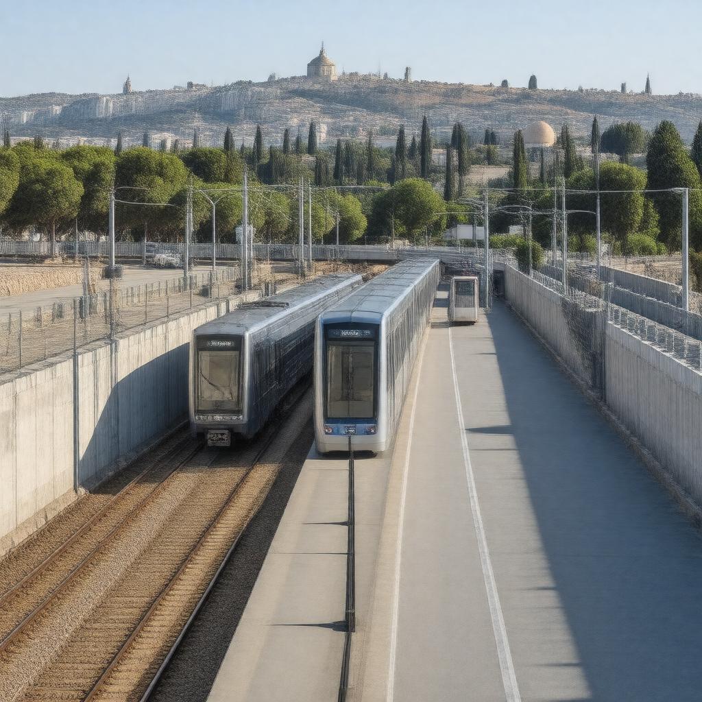 AI-created image of Mount Herzl light rail station