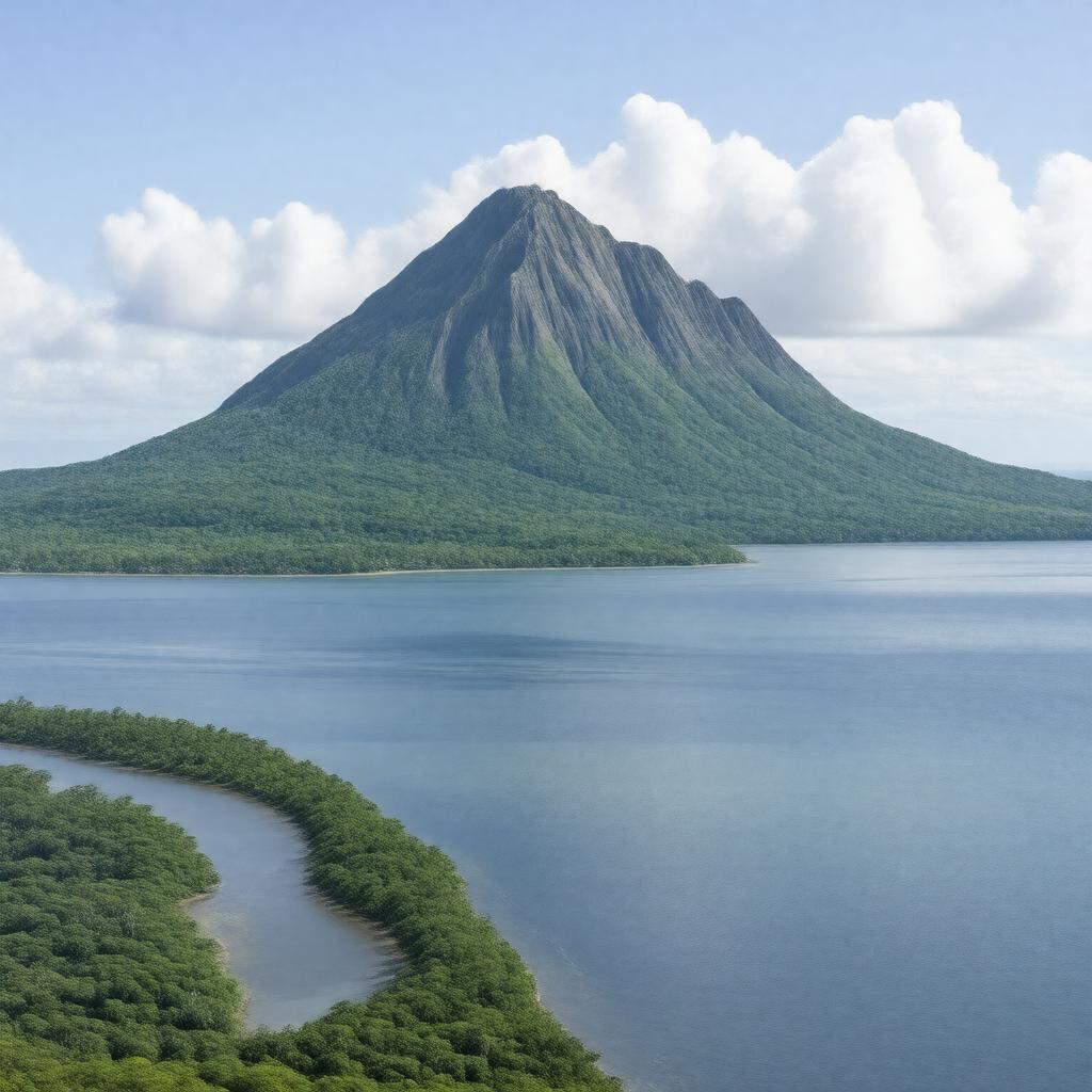 Click to view larger image AI-created image of Mount Lamlam