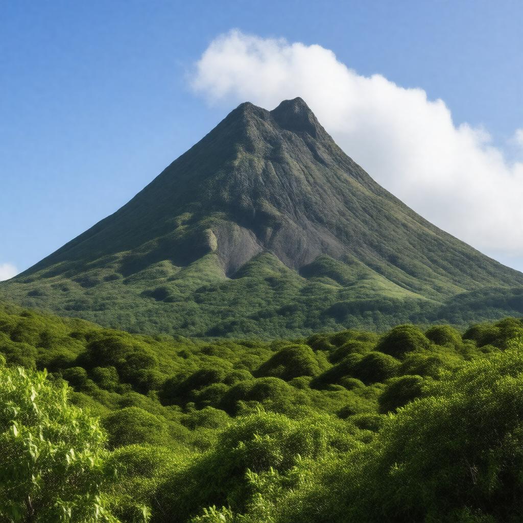 AI-created image of Mount Liamuiga
