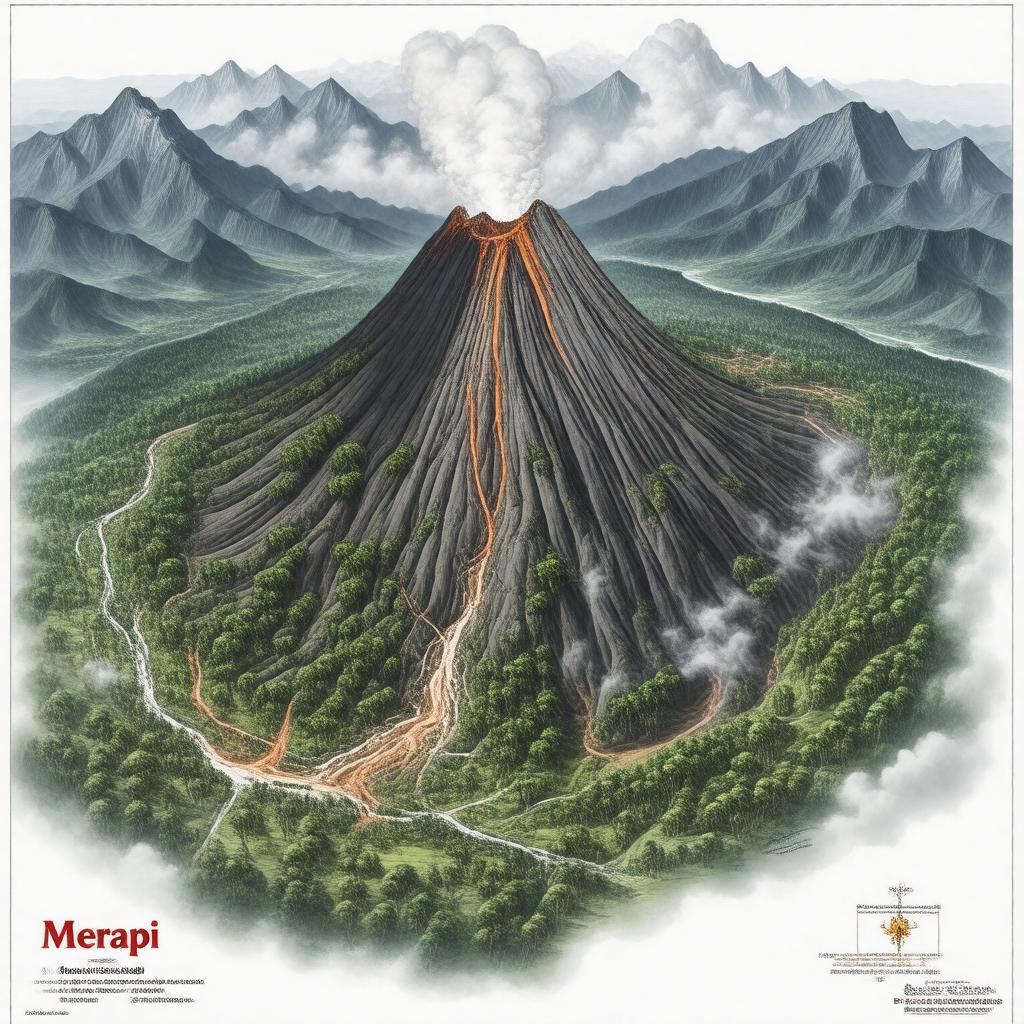 AI-created image of Mount Merapi