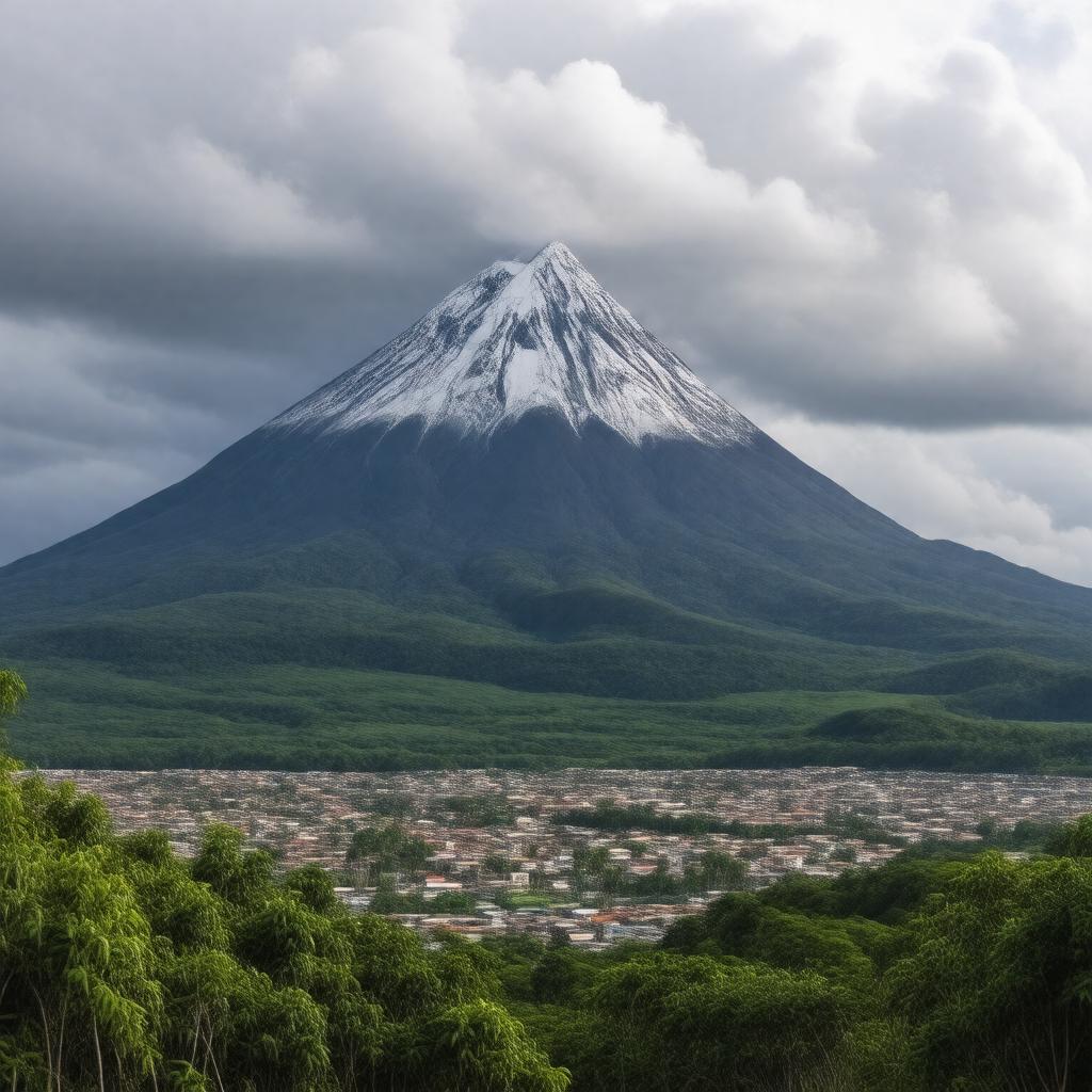 AI-created image of Mount Pelée