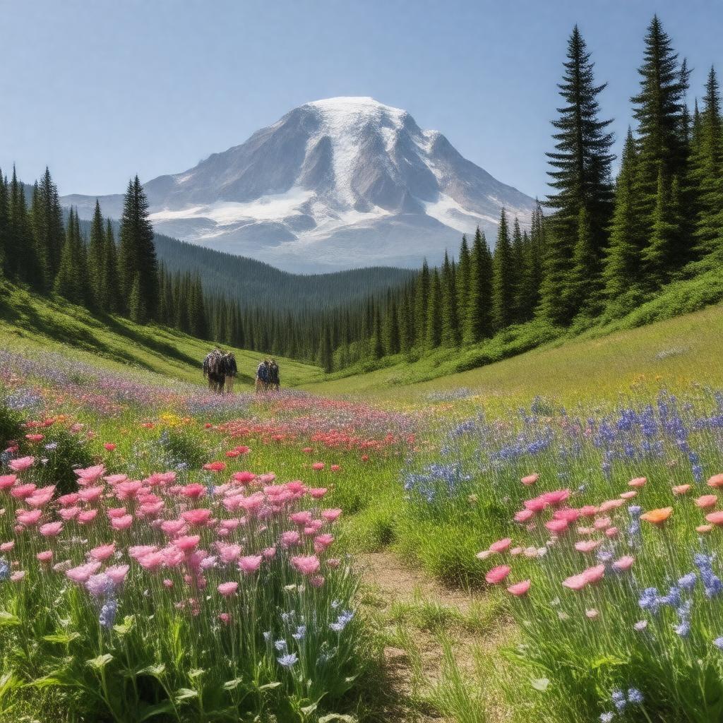 AI-created image of Mount Rainier National Park