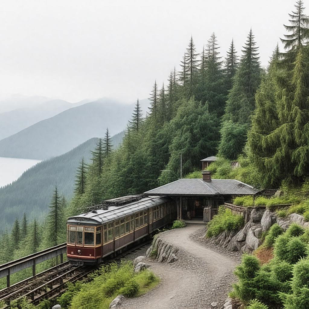 Click to view larger image AI-created image of Mount Roberts Tramway