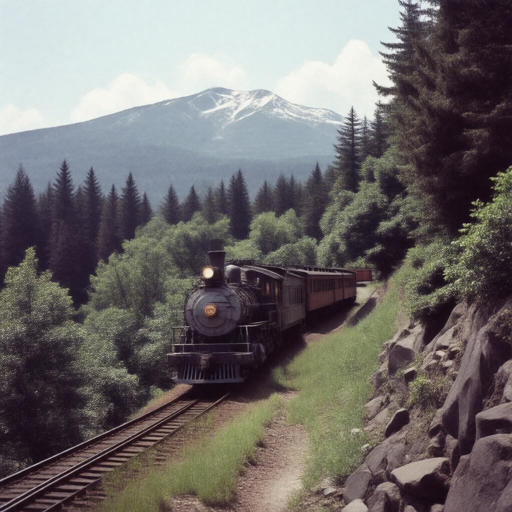 Click to view larger image AI-created image of Mount Washington Cog Railway