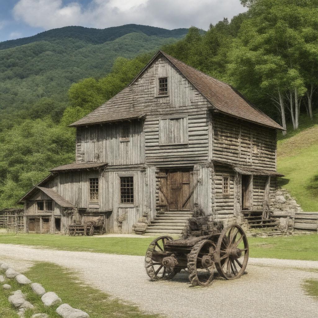 Click to view larger image AI-created image of Mountain Farm Museum