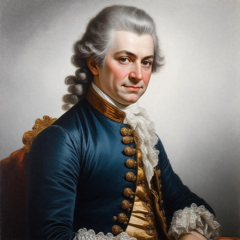 AI-created image of Mozart by Barbara Krafft, 1819