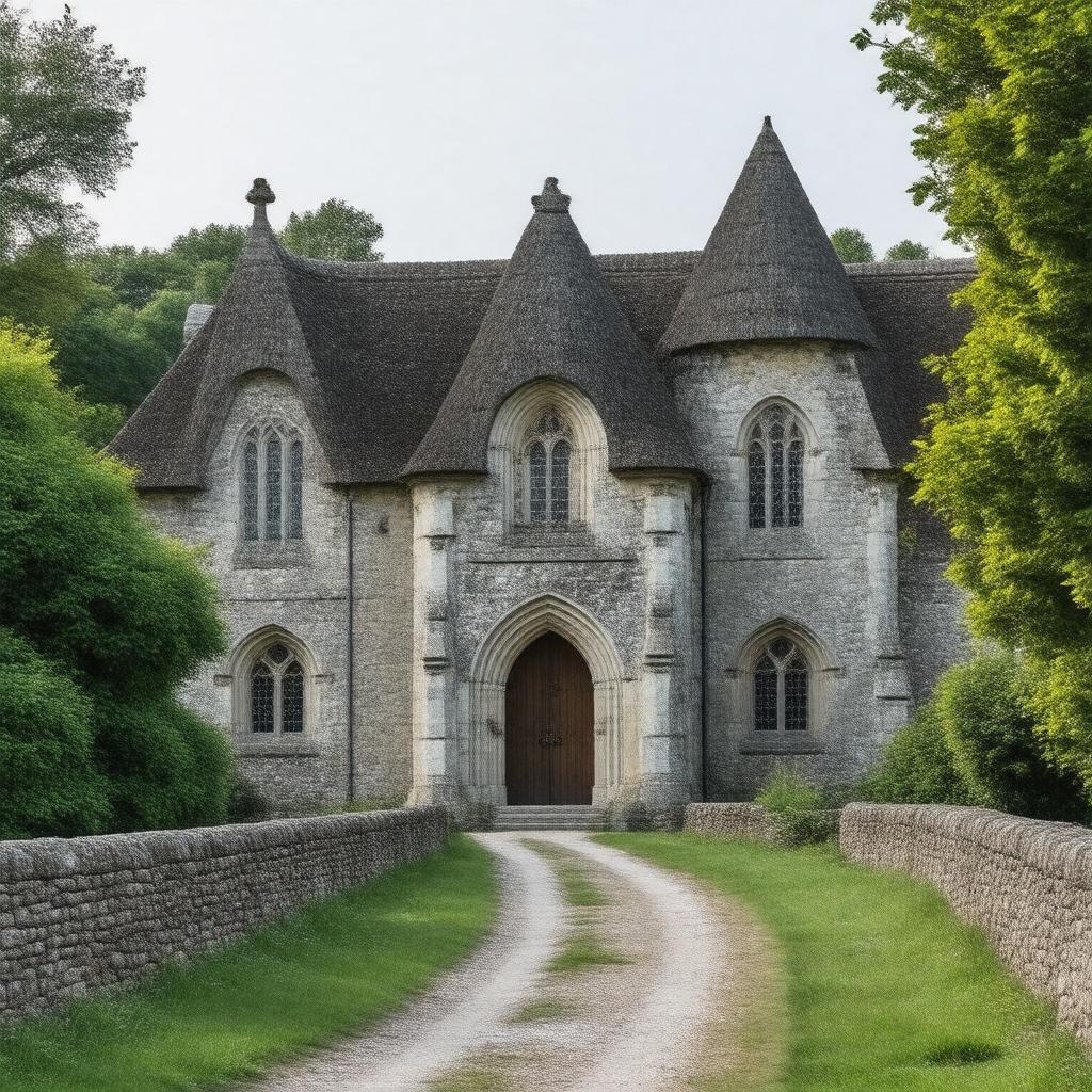Click to view larger image AI-created image of Muchelney Abbey