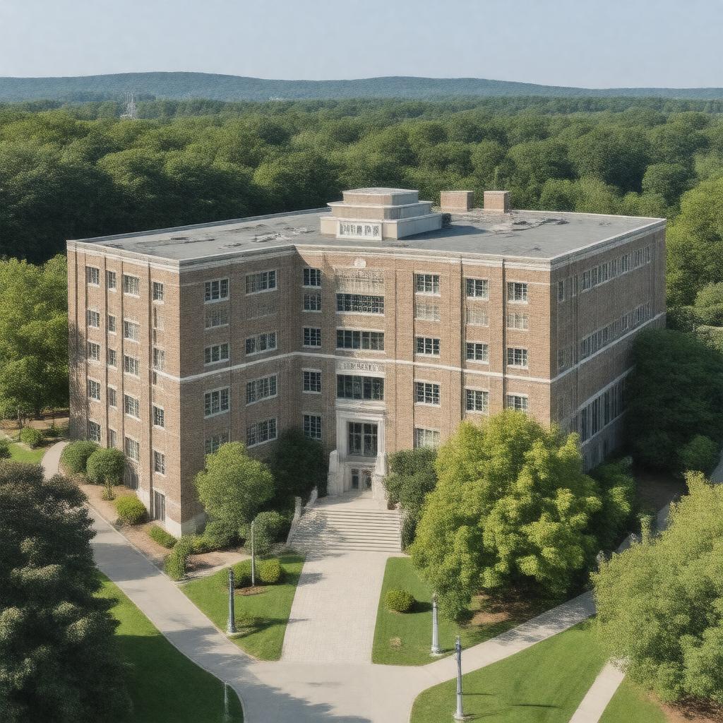 AI-created image of Mugar Hall