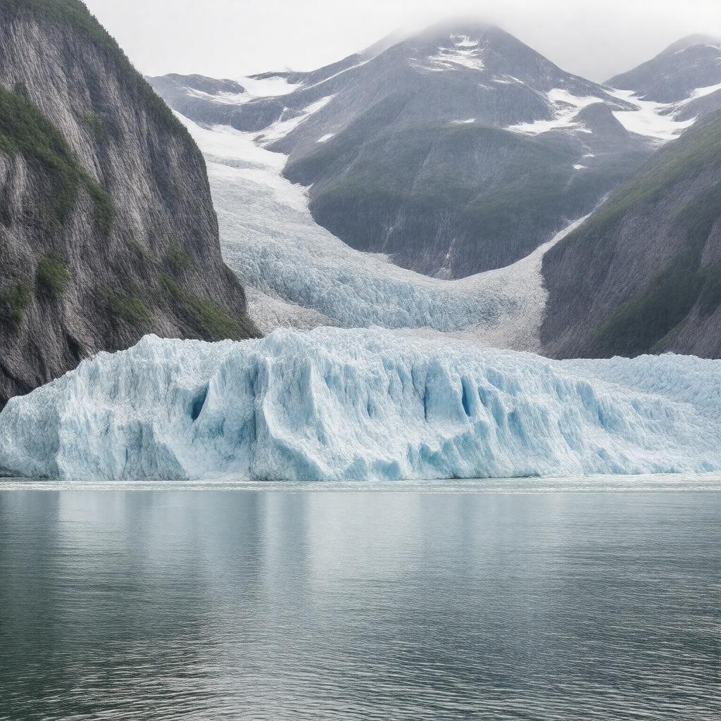 Click to view larger image AI-created image of Muir Glacier