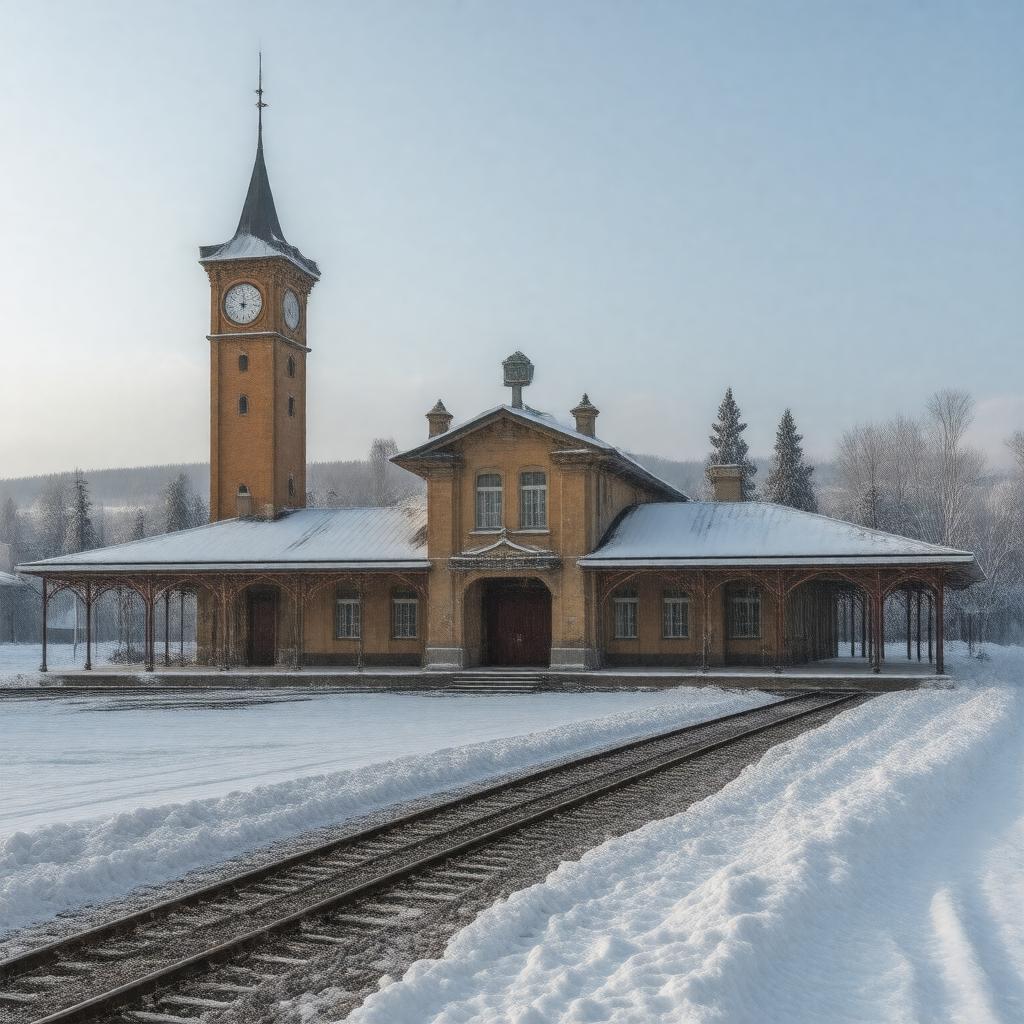 AI-created image of Murmansk Railway Station