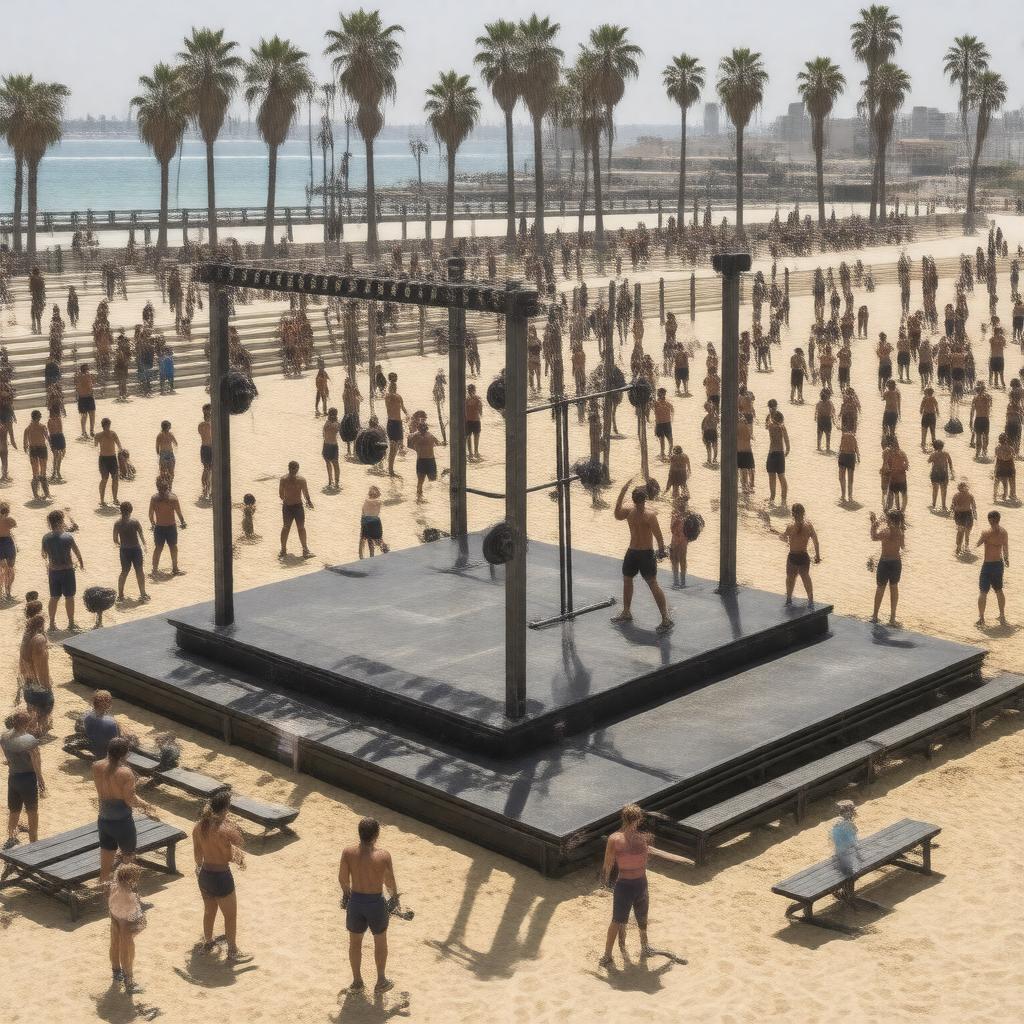AI-created image of Muscle Beach