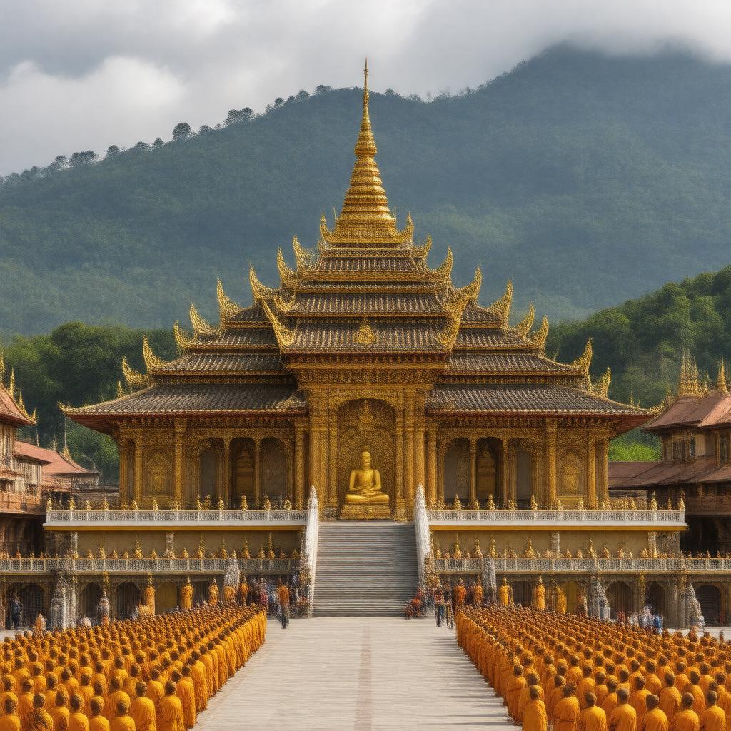 Click to view larger image AI-created image of Myanmar Golden Temple