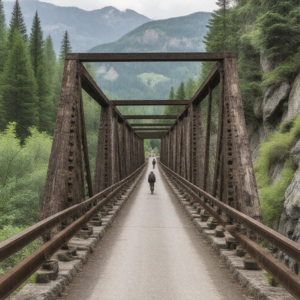 AI-created image of Myra Canyon Trestles