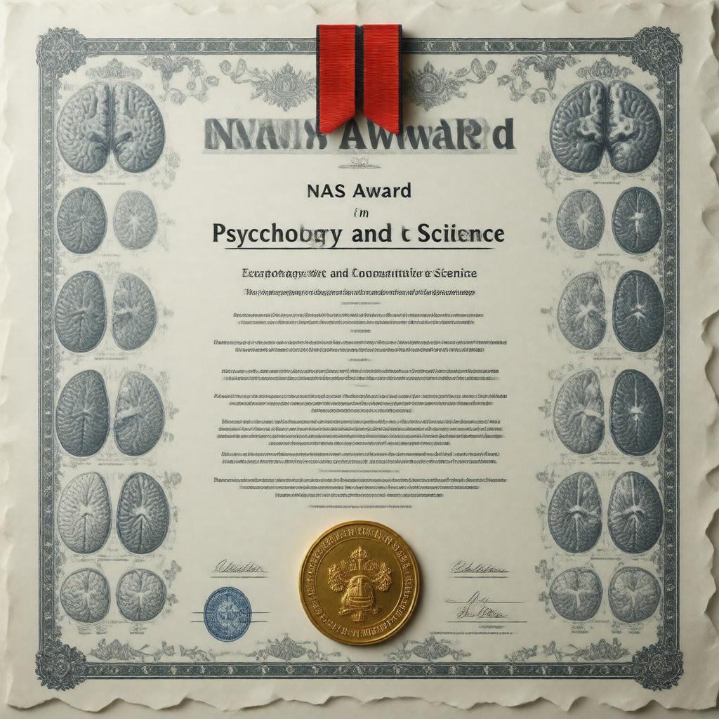 AI-created image of NAS Award in Psychology and Cognitive Science