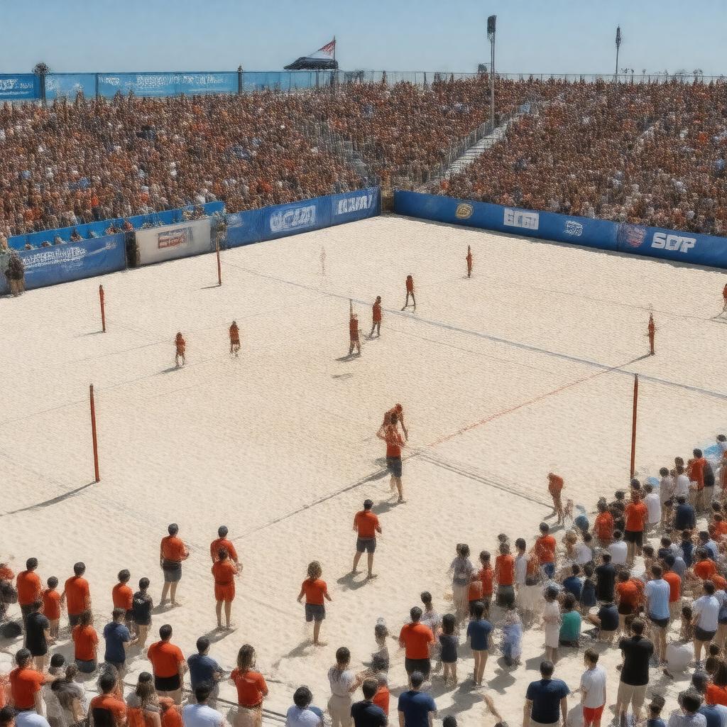AI-created image of NCAA Beach Volleyball Championship