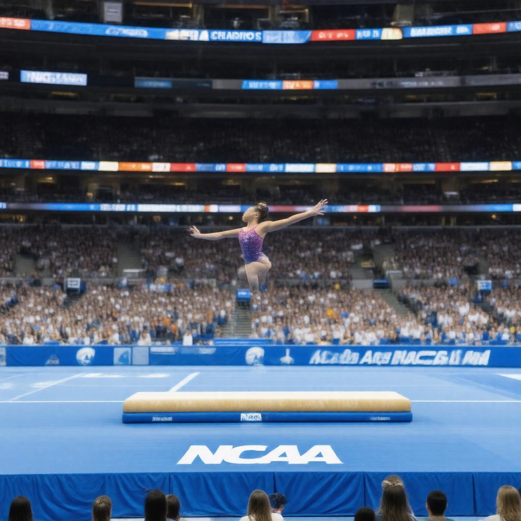 Click to view larger image AI-created image of NCAA Gymnastics Championships