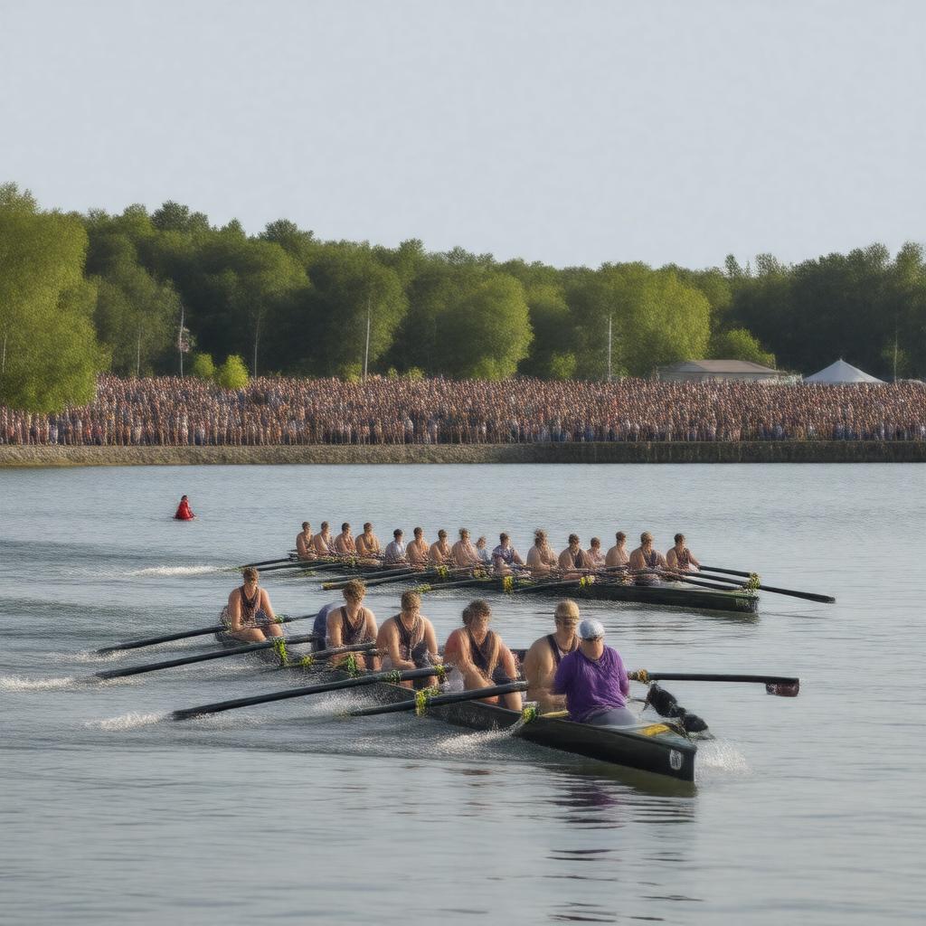 Click to view larger image AI-created image of NCAA Rowing Championships
