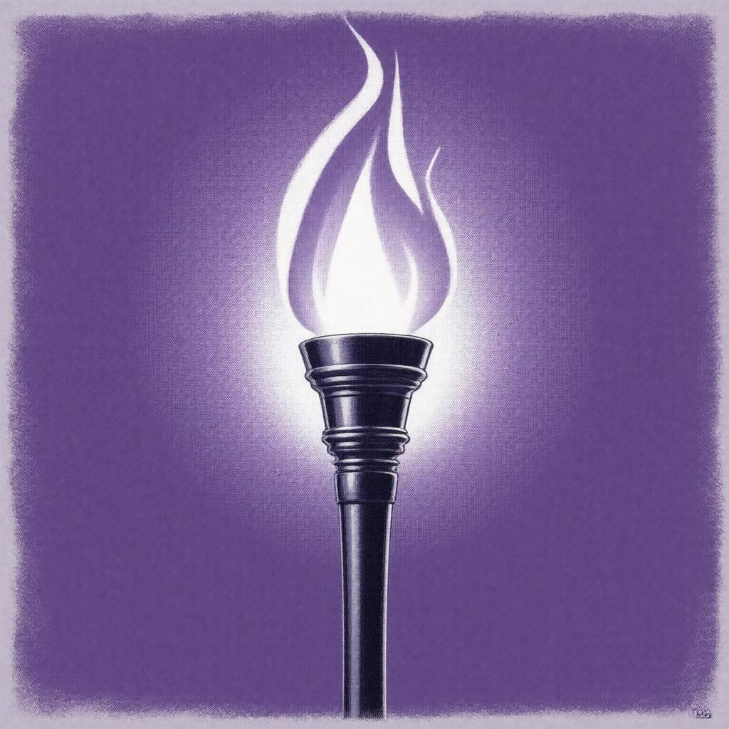 Click to view larger image AI-created image of NYU torch