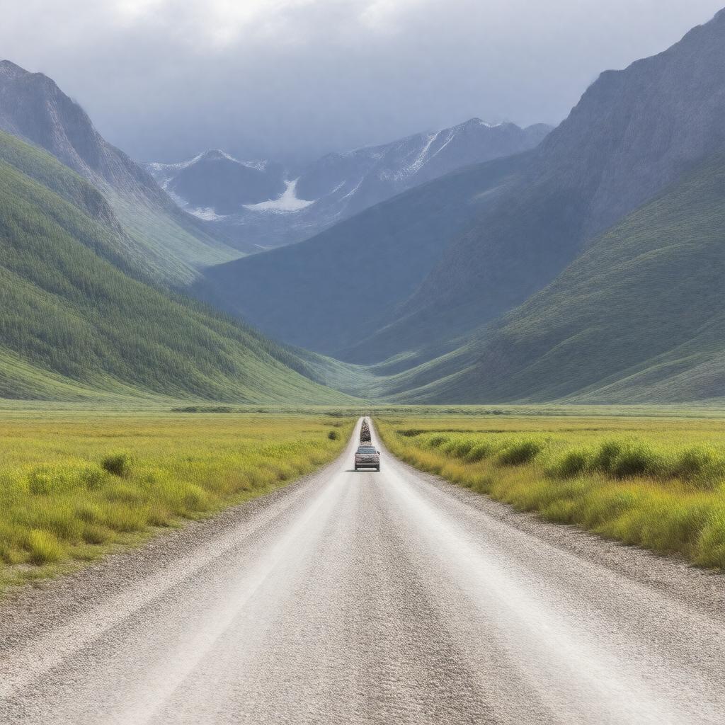 AI-created image of Nabesna Road