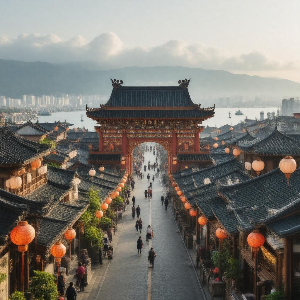 AI-created image of Nagasaki Chinatown